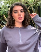 Thumbnail for your product : Outrageous Fortune Plus loungewear cropped sweatshirt in charcoal