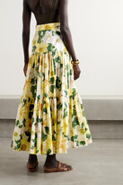 Thumbnail for your product : Dolce & Gabbana Tiered Floral-print Cotton-poplin Maxi Skirt - Yellow
