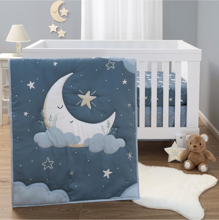 The Peanut Shell The Crib Bedding Set for Baby Boys and Girls, Celestial Serenity, 3 Pieces