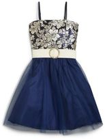 Thumbnail for your product : Un Deux Trois Girl's Tapestry Tulle Dress