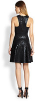 Thumbnail for your product : Parker Olida Coated Snake-Patterned Fit-&-Flare Dress