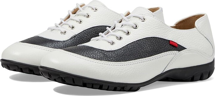 Marc Joseph New York Hampton Golf Women's Golf Shoes White & Black Pearlized Grainy : 7 M, Leather
