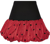 Thumbnail for your product : Saint Laurent Wool-Crepe And Polka-Dot Silk-Faille Mini Skirt