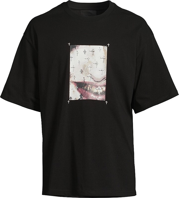 RtA Men's Lost Frequencies Colin Black Cross Grillz T-Shirt - Black Cross Grillz - Size XXL