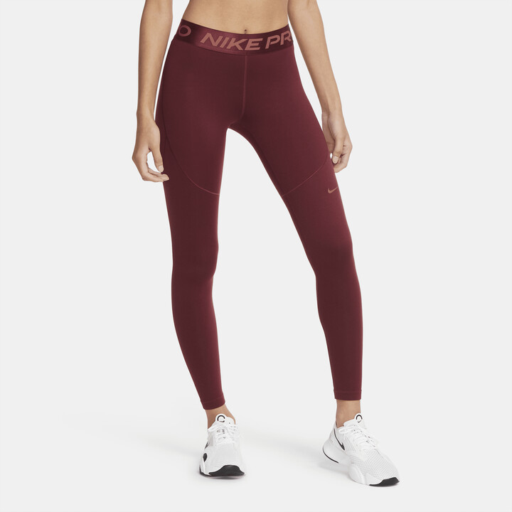 Nike Women's Pro ThermaFIT Leggings in Red ShopStyle Activewear Pants