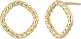 Thumbnail for your product : Bony Levy 14K Gold Textured Open Shape Stud Earrings