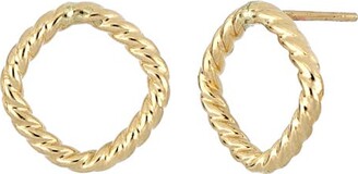 Bony Levy 14K Gold Textured Open Shape Stud Earrings