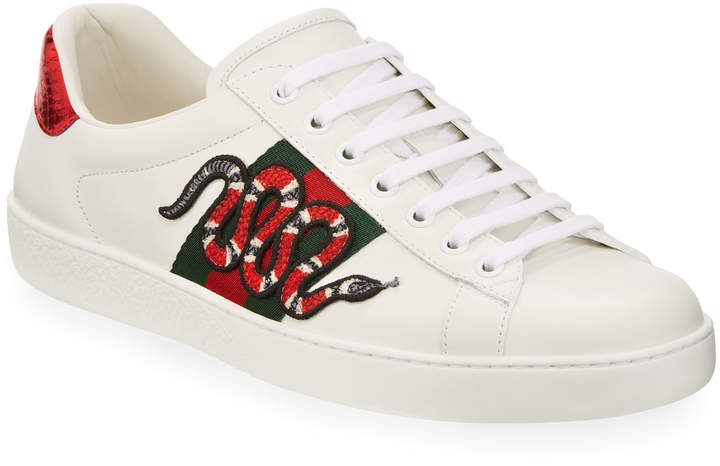 New Ace Men's Snake Sneakers, White
