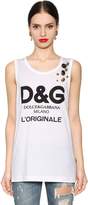 Dolce & Gabbana Débardeur En Jersey Imprimé Logo Avec Boutons