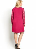 Thumbnail for your product : So Fabulous! So Fabulous Lace Long Sleeve Jersey Swing Dress