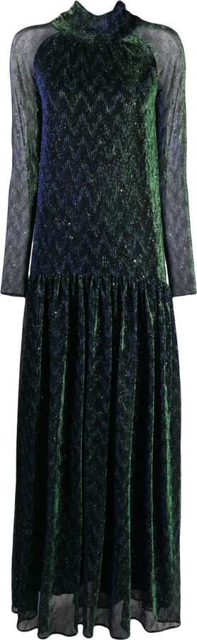 Talbot Runhof High-Neck Lurex Gown