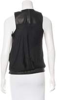 Thumbnail for your product : Helmut Lang Leather-Trimmed Sleeveless Top w/ Tags