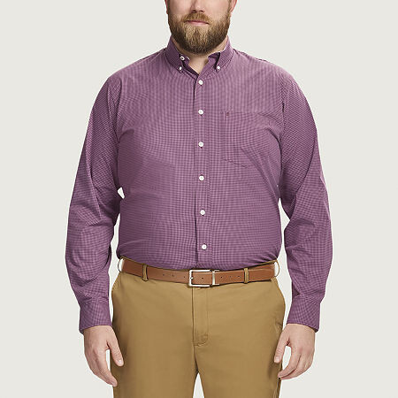 Izod Performance Comfort Mens Long Sleeve Classic Fit Big and Tall Button-Down Shirt