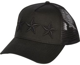 River Island Black three star trucker cap