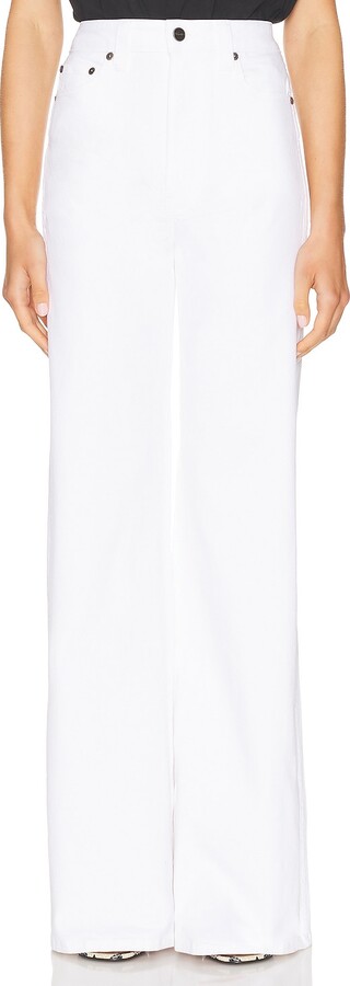 KHAITE Dane Flare Leg Jeans in White