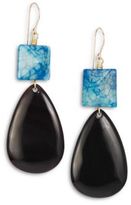 Thumbnail for your product : Nest Teal Agate & Black Horn Teardrop Earrings