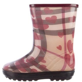 Burberry Heart House Check Rain Boots