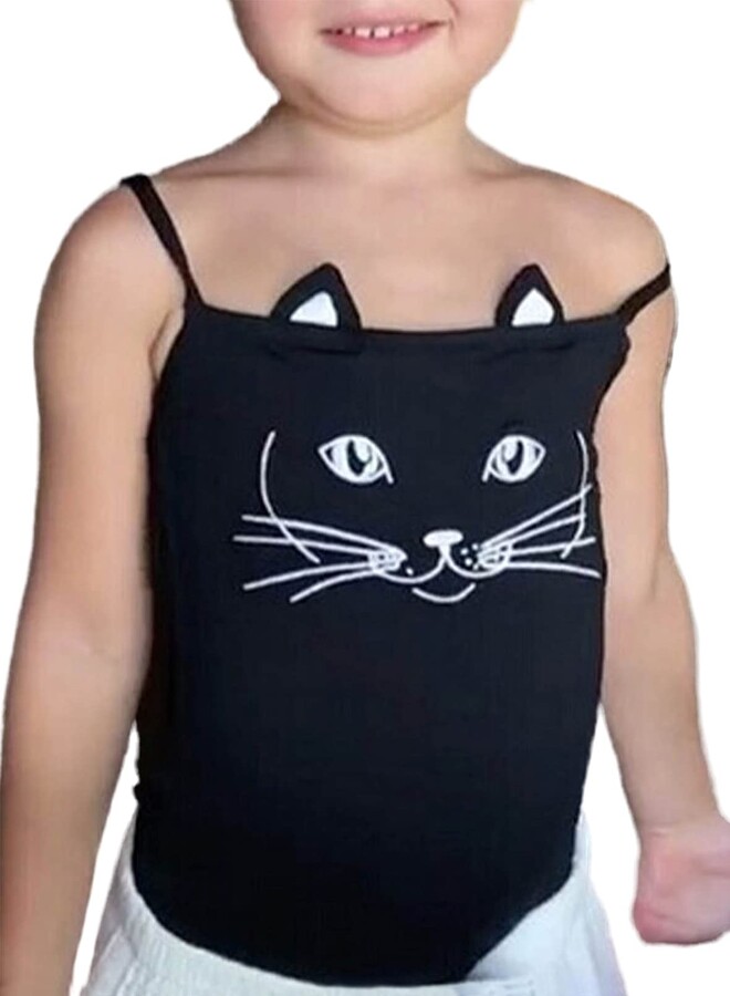 CORAFRITZ Women Cat Print Swimsuit Monokini One Piece Family Matching