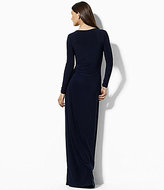 Thumbnail for your product : Lauren Ralph Lauren Long-Sleeve V-Neck Gown