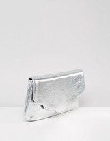 Thumbnail for your product : ASOS Metallic Scallop Clutch Bag
