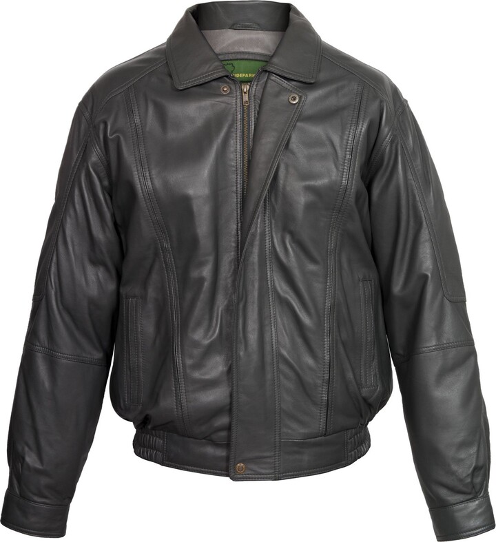 HIDEPARK 7023 Men's Grey Leather Jacket ShopStyle