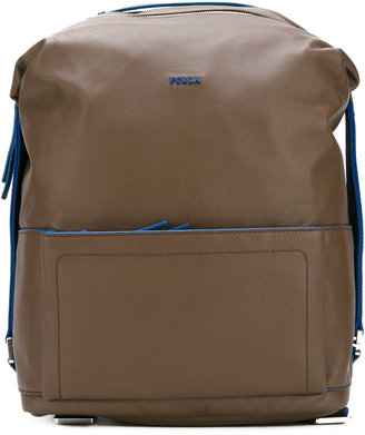 Furla open front pocket backpack - men - Leather - One Size
