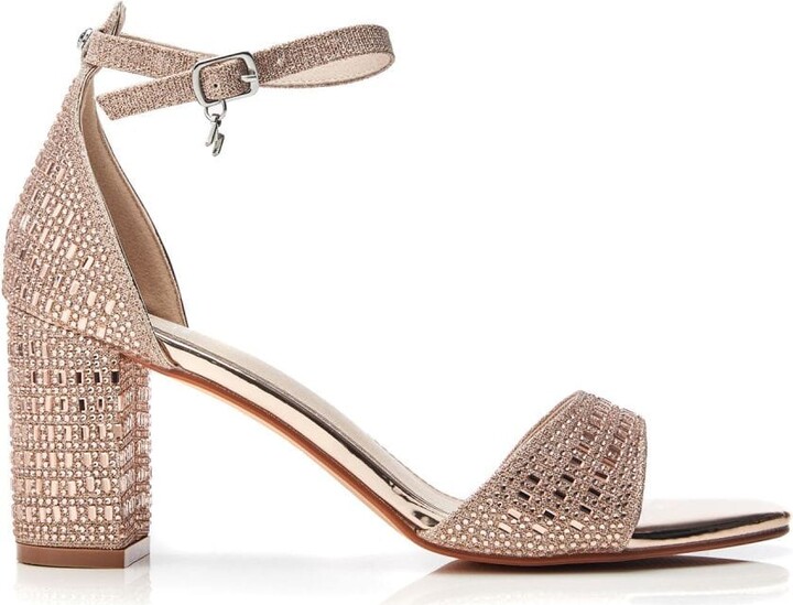 moda in pelle rose gold sandals