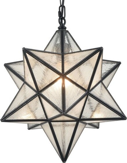 CLAXY CLAXYMoravianStarPendantLightSeededGlassShade16inches