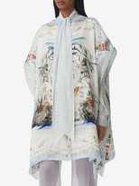 Thumbnail for your product : Burberry Marine Sketch-Print Cape