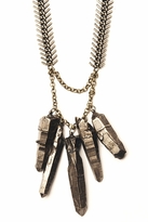 Thumbnail for your product : Luv Aj Graduated Crystal Necklace in Brass Ox with Brass Chain