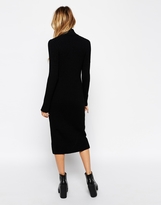 Thumbnail for your product : ASOS COLLECTION Longline Ribbed Cardigan With High Neck And Zip