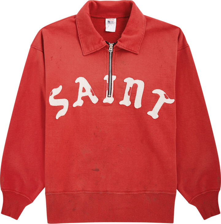 Saint Mxxxxxx Saint Logo Half-zip Cotton Sweatshirt