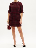 Thumbnail for your product : Dolce & Gabbana Patch-pocket Wool-tweed Shift Dress - Black Red