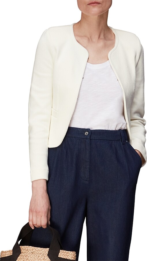 Whistles Collarless Jersey Jacket