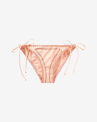 Express Embroidered Side Tie Bikini Bottoms