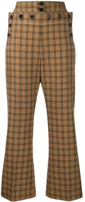 checkered cropped trousers