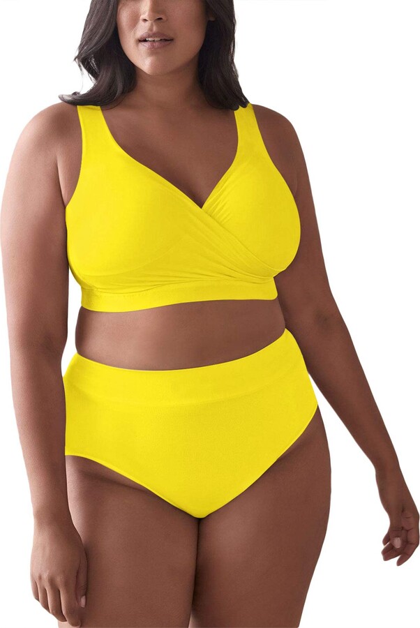 yellow plus size swimsuits