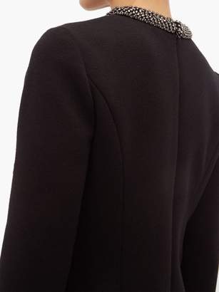 Saint Laurent Crystal-embellished Wool-blend Mini Dress - Womens - Black Multi