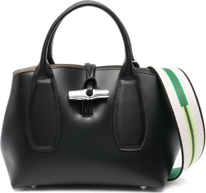 Longchamp Roseau M Black Leather Shoulder Bag