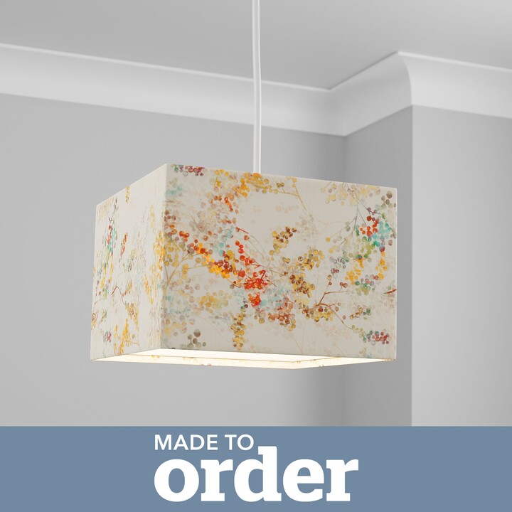 Dunelm Made to Order 30cm Square Lamp Shade Orange, Yellow and Blue