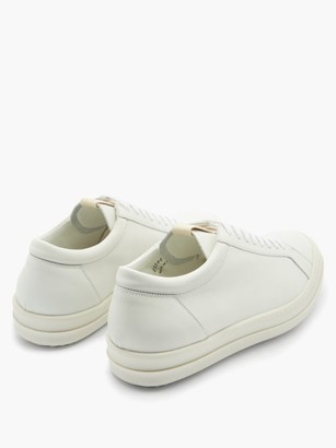 Rick Owens Grooved-sole Leather Trainers - White