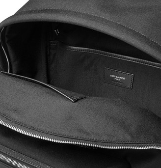 Saint Laurent City Leather-Trimmed Printed Canvas Backpack