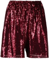 red sequin shorts