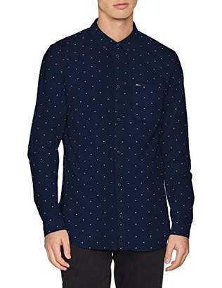 Tommy Jeans Men's Dobby Long Sleeve classic Casual Shirt