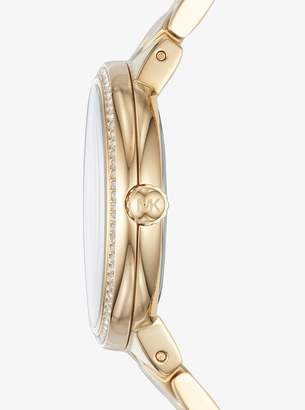Michael Kors Courtney Pave Gold-Tone Watch
