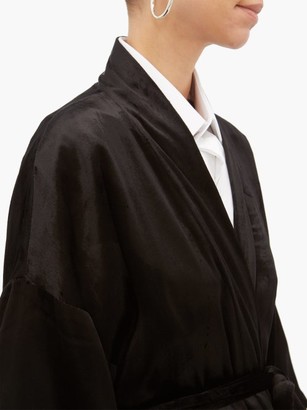 Edward Crutchley Velvet Robe Coat - Black