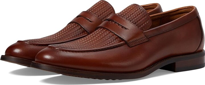 Florsheim Rucci Weave Penny Loafer Men's Lace Up Wing Tip Shoes Cognac : 8.5 W (3E), EVA/Leather/Rubber