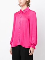 Thumbnail for your product : Paule Ka Long-Sleeve Satin Plissé Shirt