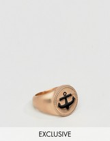 Thumbnail for your product : Simon Carter Anchor Signet Ring In Rose Gold Exclusive To Asos