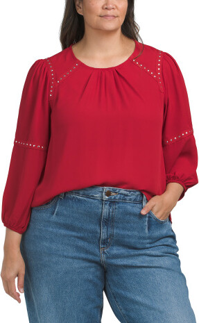 TJMAXX Plus Crepe Blouse For Women, Polyester
